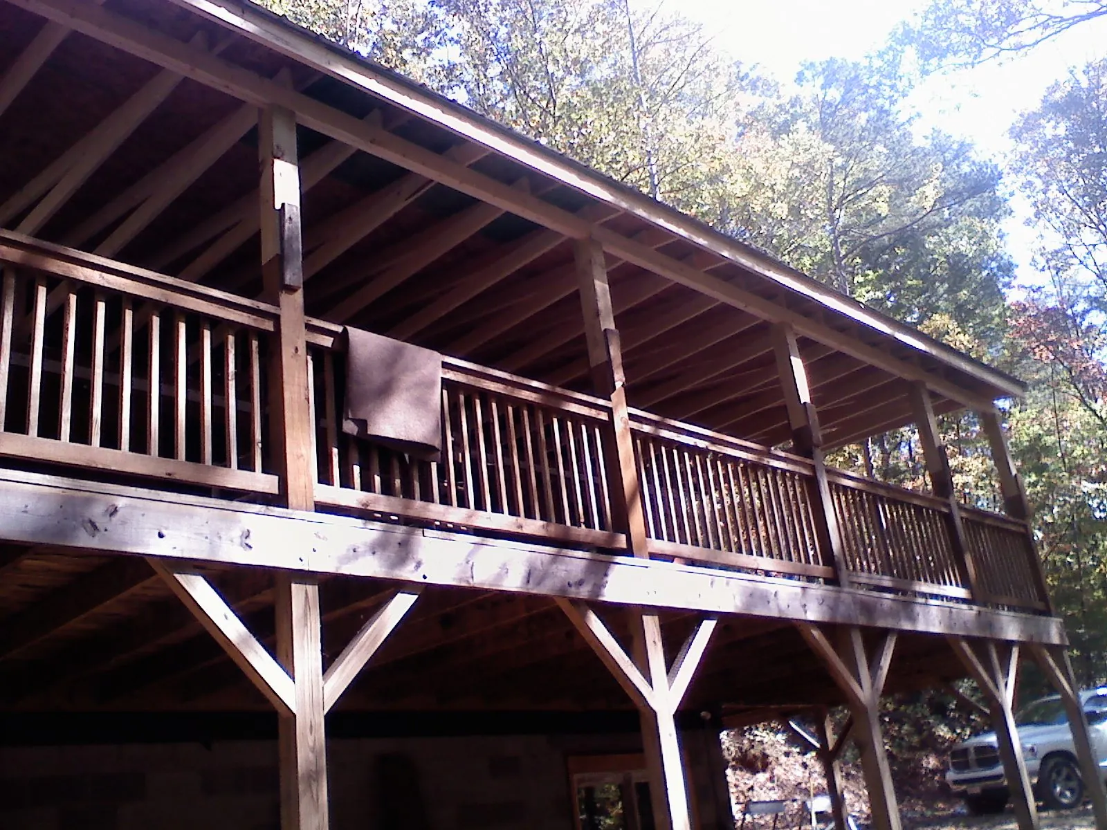 Timber framing under a new elevated porch and deck — Roof Leak Repair in Wylie by Roofing Brothers